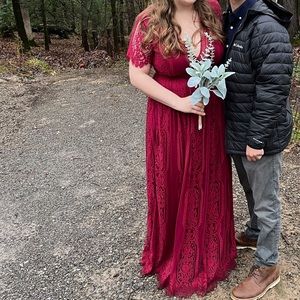 Maroon maxi dress